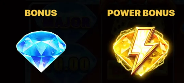 Bonus and Power Bonus symbols shown in the info screen.